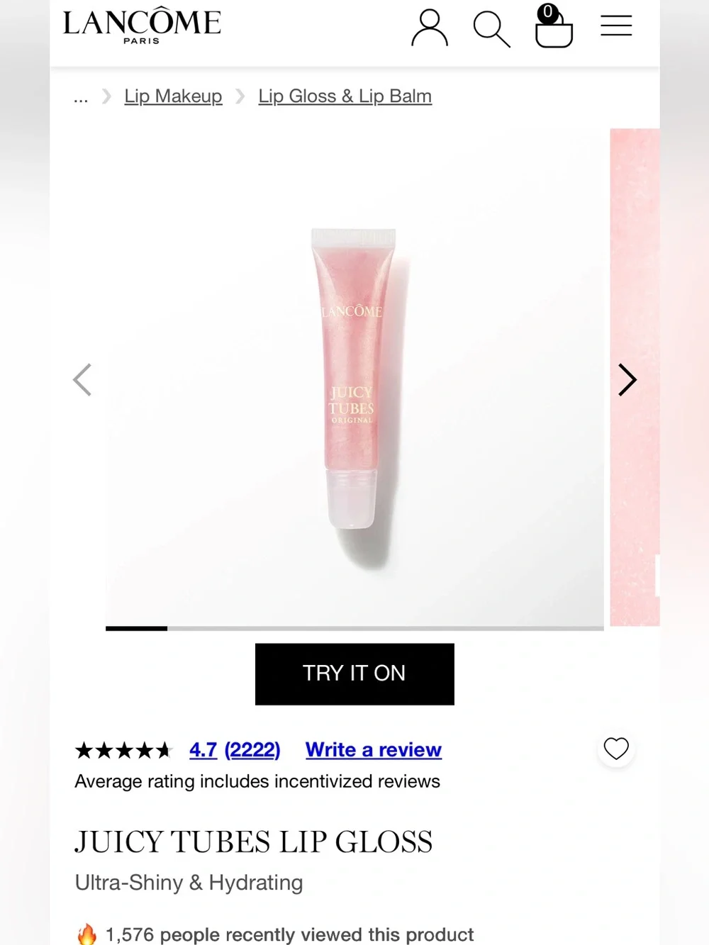 Lancôme Juicy Tubes Lip Gloss - Shimmery Light Pink